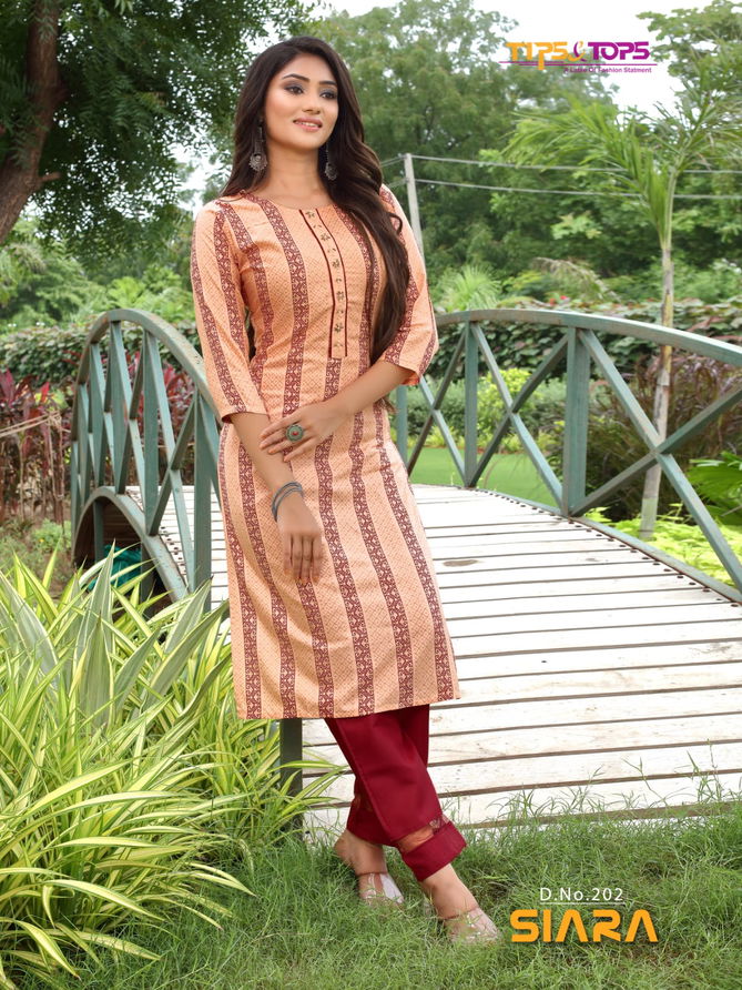 TIPS TOPS SIARA 2 Fancy Regular Wear Rayon Printed Kurti With Bottom Collection